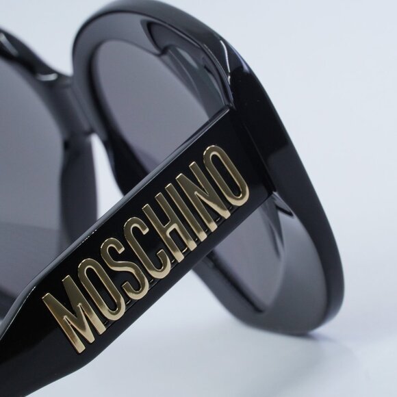 Moschino MOS152/S 0807 CU Sunglasses Black Geometric Frame, Yellow Lenses - Picture 8 of 10